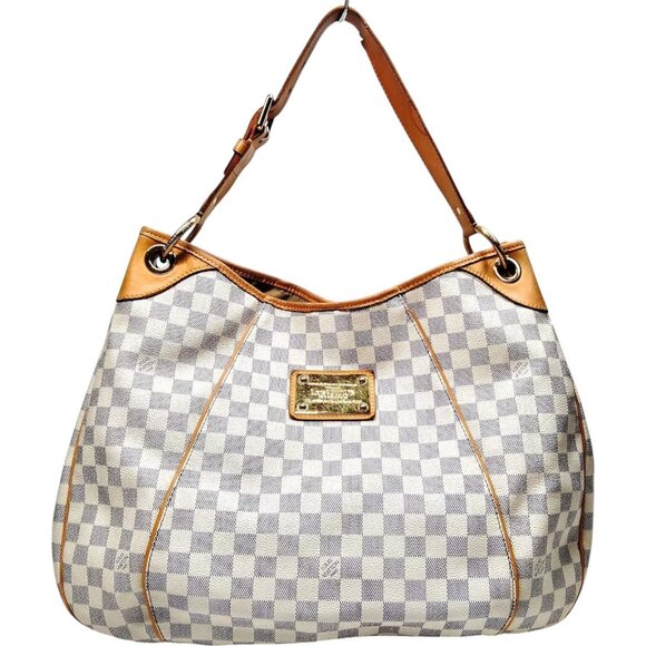 188675BJ (X6) Louis Vuitton Shoulder Bag Galliera GM White Damier Azur - Picture 1 of 9